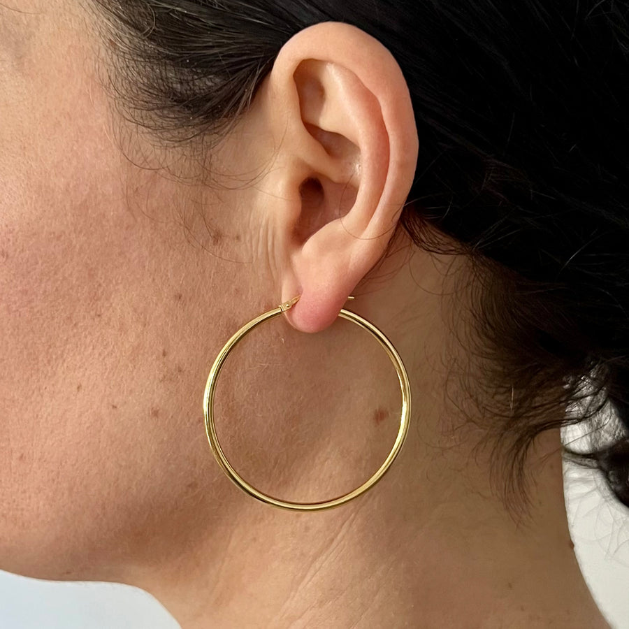 Chunky Gold Gypsy Hoop Earrings