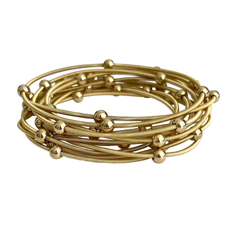 Saturn bracelets - Gold with gold beads