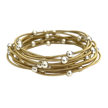 Saturn bracelets - Gold with silver beads
