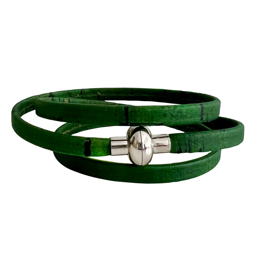 Cork Rainbow Bracelet - Rustic Green
